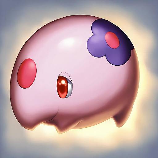 Illustration of Munna, pokemon in the style of Ranma (kamenrideroz)