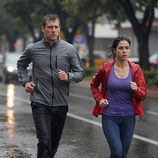 Dynamic Rainy Run: A Captivating Moment