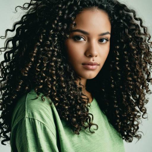 Realistic Portrait of African Girl with Long Hair