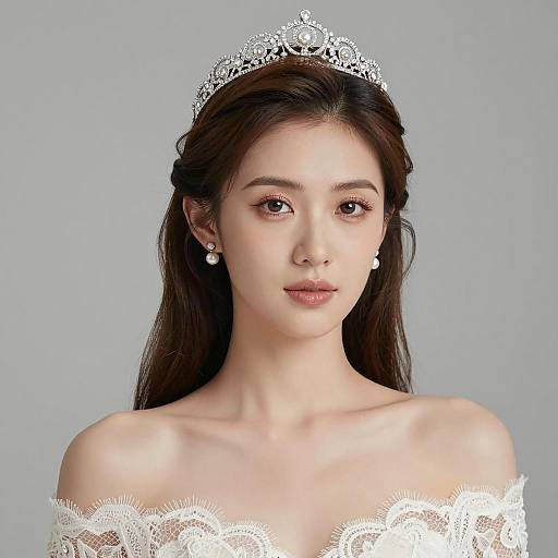 Elegant Bridal Portrait with Half-Down Hair