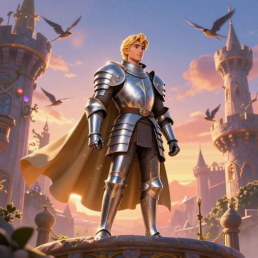 Heroic Disney Prince at Sunset