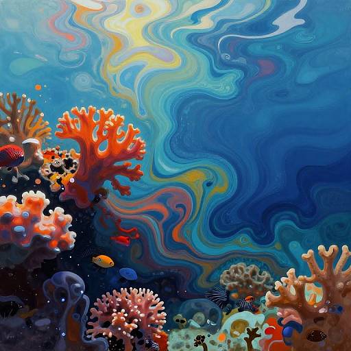 Vibrant Underwater Diffusion Art