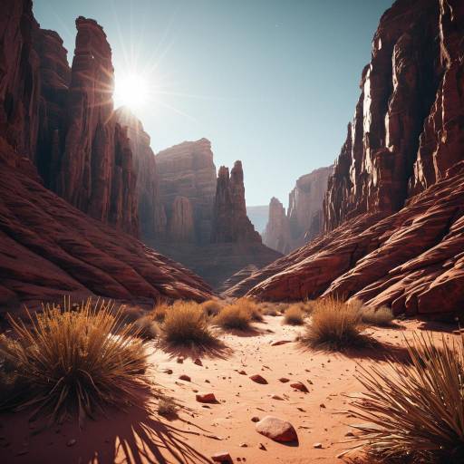 Mysterious Desert Canyon at Midday Mysterious Desert Canyon at Midday