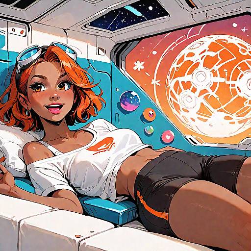 Smiling Orange-Haired Sci-Fi Portrait