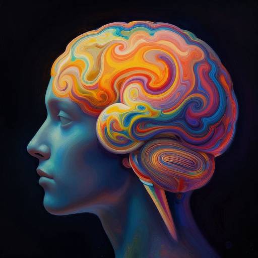Abstract Brain Side View Artwork