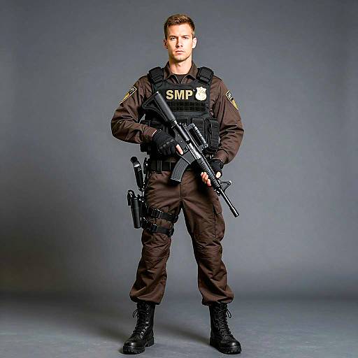 Realistic SWAT Police Officer Portrait