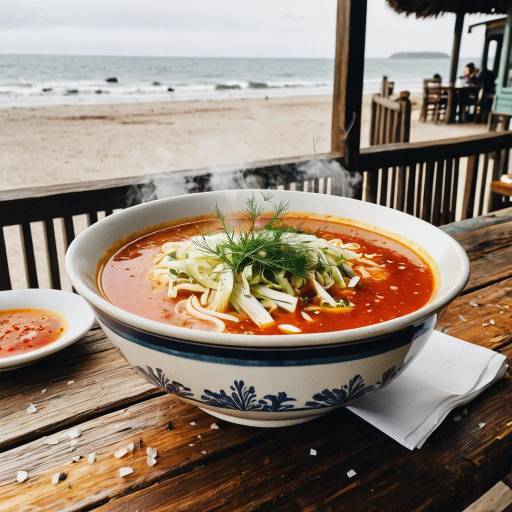 Steaming Bowl of Soup at Beachside Bistro