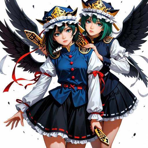 Elegant Girls with Wings and Hats