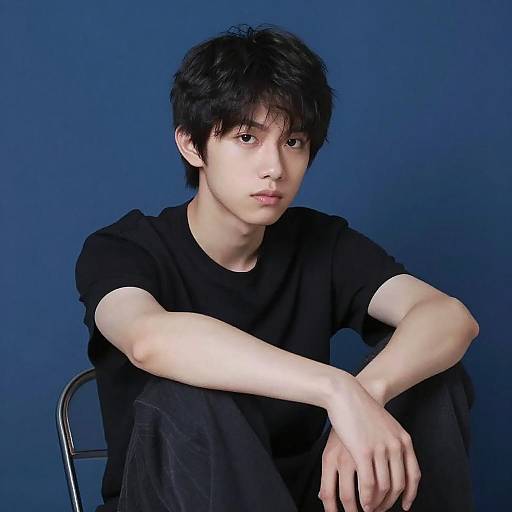 Portrait of Youth in Blue Setting