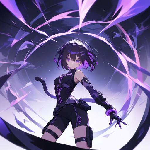 Dynamic Anime Character with Vibrant Details