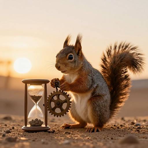 Clockwork Squirrel in Frozen Sunrise