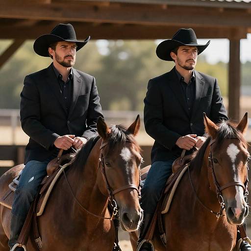 Cowboys in Suits: Bearded Riders Outdoors