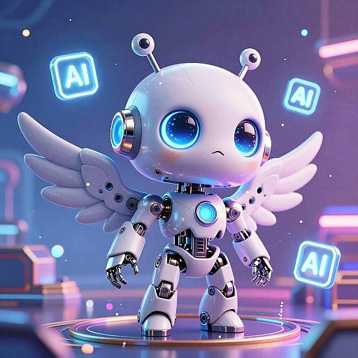 Chibi Robot with Mechanical Wings