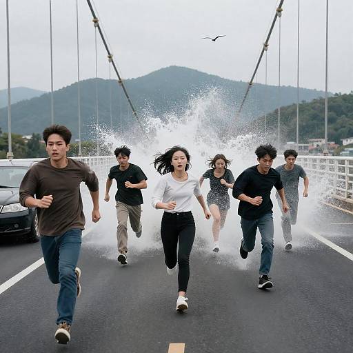 Dramatic Escape Across the Bridge