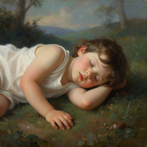 Surreal Dreaming Child in Whimsical Style