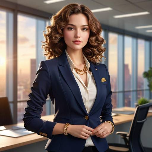 Elegant Confident Woman in Modern Office