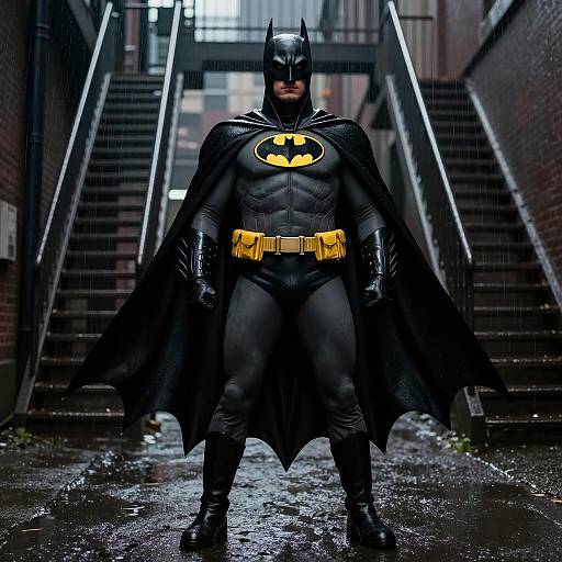 Batman in a Dark Rainy Alley