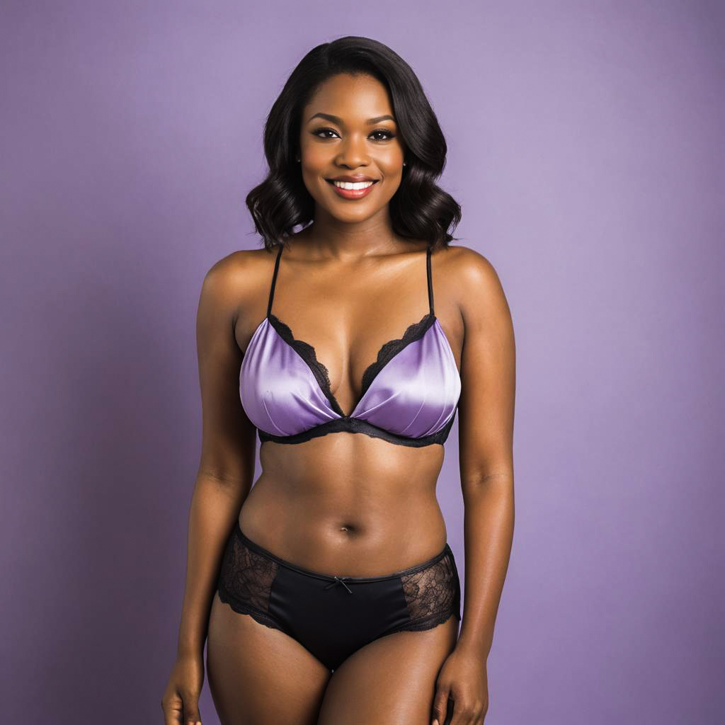 Elegant Lingerie Shoot with Lavender Background