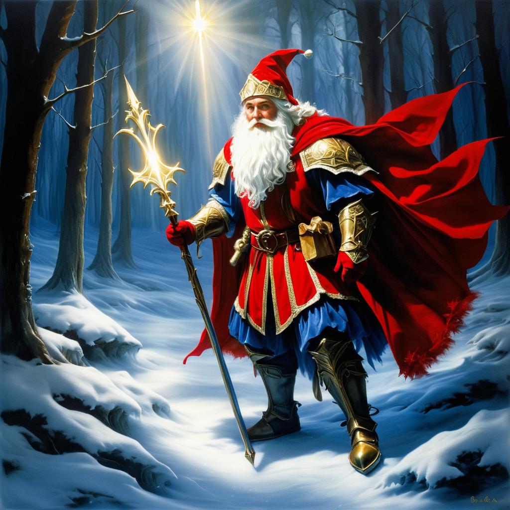 Paladin Santa Claus in Winter Wonderland