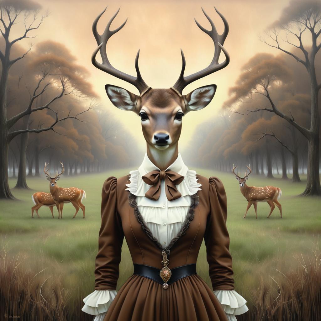 Hyper-Realistic Pop Surrealism Deer Art