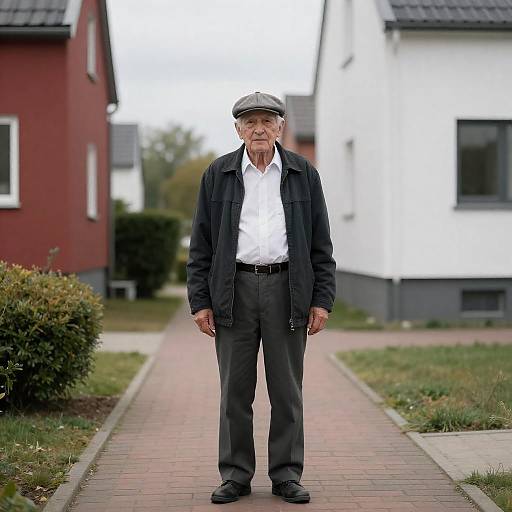 Elderly Man in Urban Setting