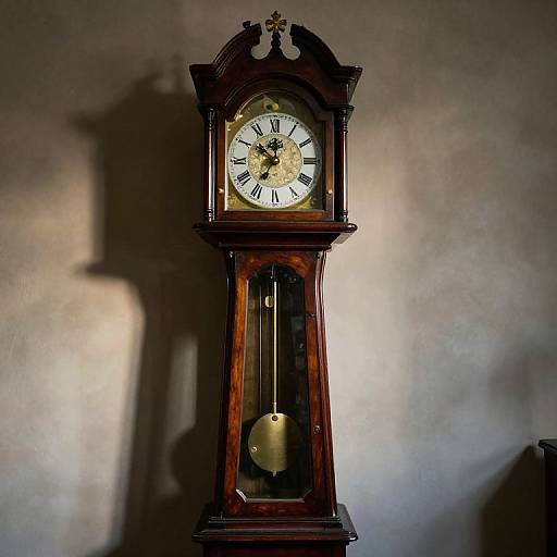 Vintage Grandfather Clock in Shadows