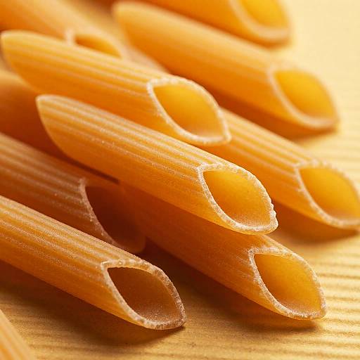 Close-Up Bright Orange Penne Pasta