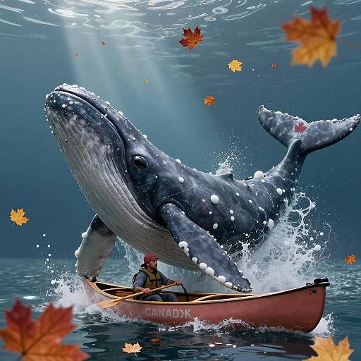 Legendary Canuck Whale and Canoe