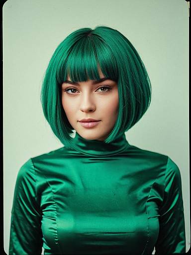 Emerald Green Bob Hairstyle Cosplay