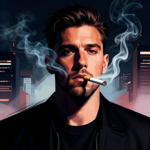 Andrew Tate Bold Portrait with Smoke