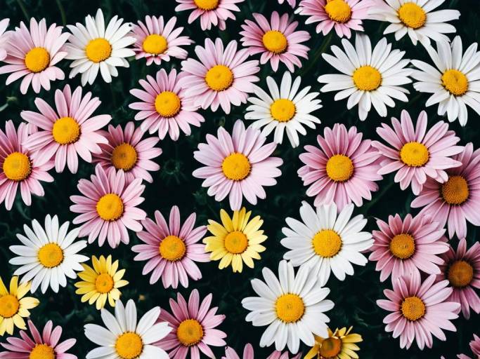 Vibrant Floral Wallpaper with Daisies
