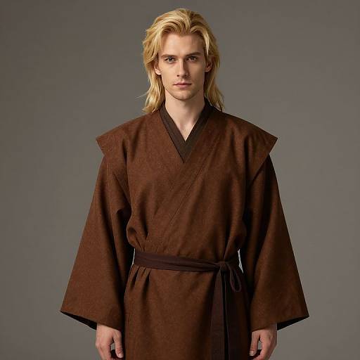 Blonde Male in Brown Robe