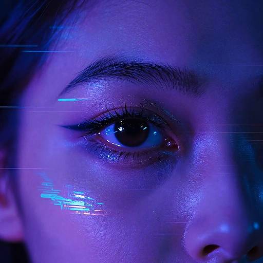 Futuristic Holographic Black Eye Glitch