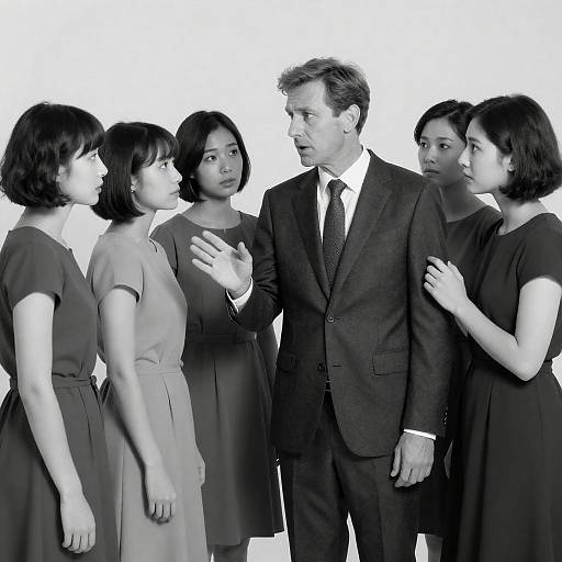 Elegant Black and White Group Portrait