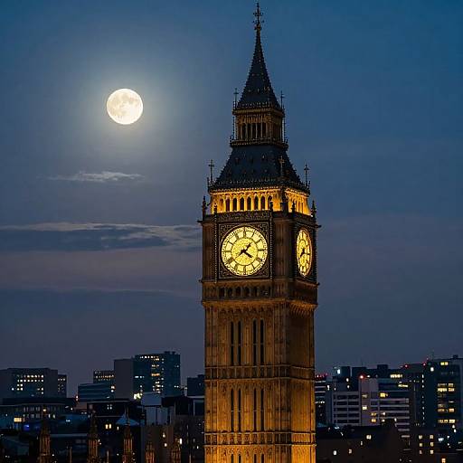 Luminous Clock Tower at Twilight