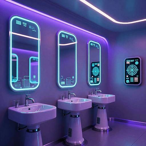 Cyberpunk Sci-Fi Bathroom Design