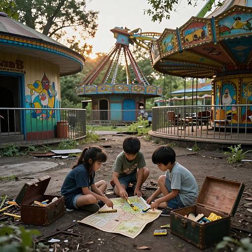 Kids Exploring Abandoned Amusement Park
