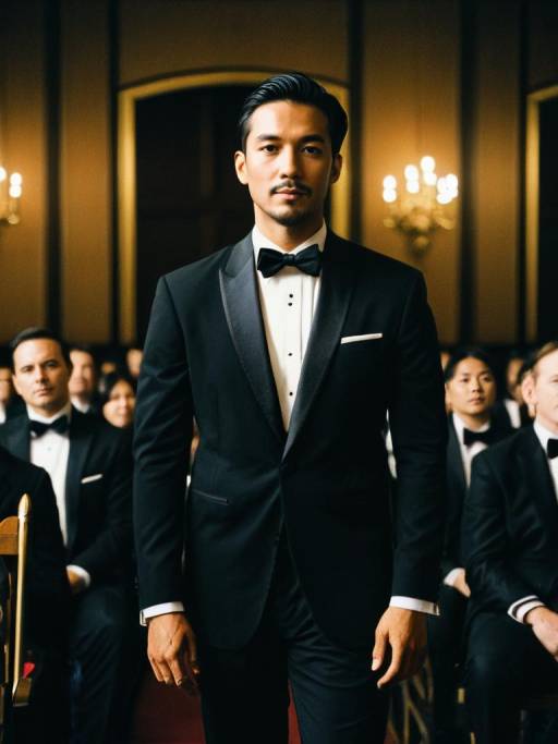 Man in Black Wedding Tuxedo at Ceremony