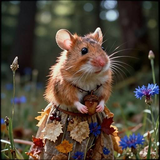 Gentle Mouse in Autumn Fantasy