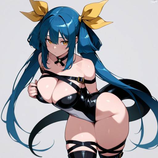 Vibrant Character Portrait with Twintails