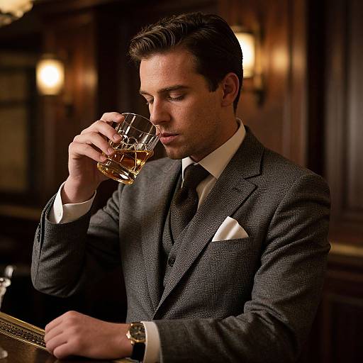 Dapper Man at Traditional Bar