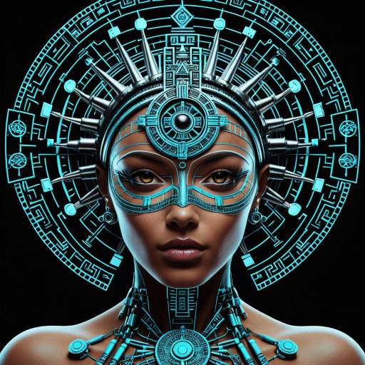 Cybernetic Mayan Goddess Portrait