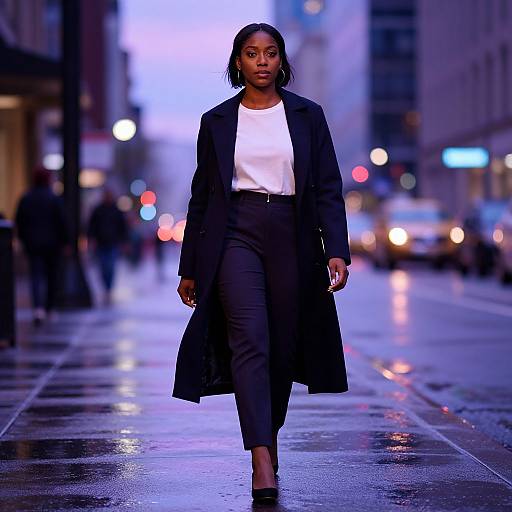 Chic Modest Woman in Urban Dusk