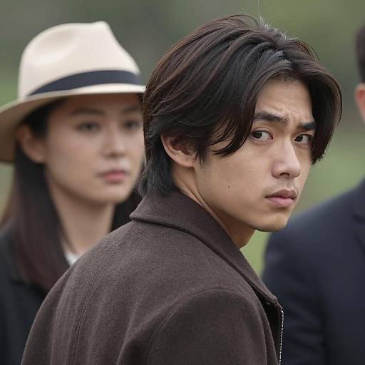 Young Man Looking Over Shoulder Outdoors