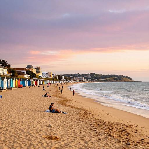 Bournemouth Beach Sunset Scene