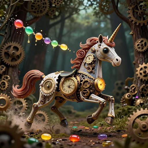 Clockwork Unicorn in Gear Forest