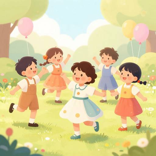 Cheerful Boys Dancing in Colorful Dresses