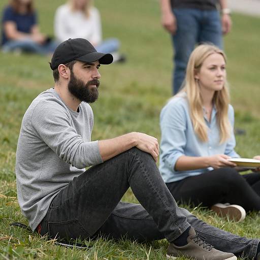 Casual Outdoor Moment on a Grassy Hill
