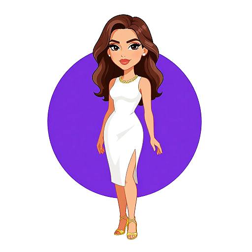 Elegant Woman in White Midi Dress