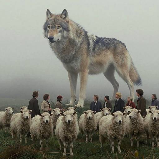 70s Foggy Moor with Ethereal Wolf